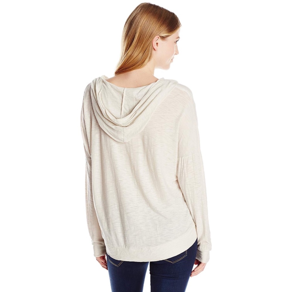 Smore Love Graphic Burnout Knit Hoodie Top Cream - Picture 2 of 6